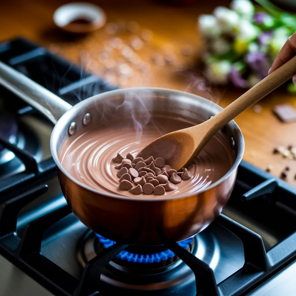 chocolate chips and stir until fully melted and smooth