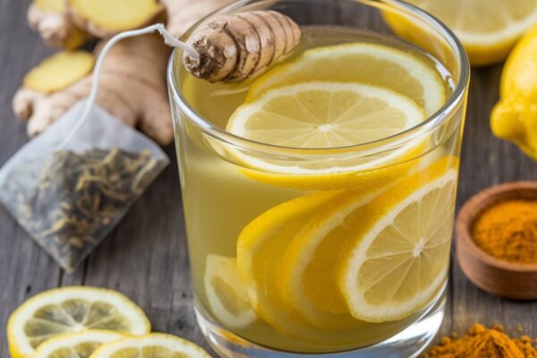 soothing ginger lemon herbal tea elixir