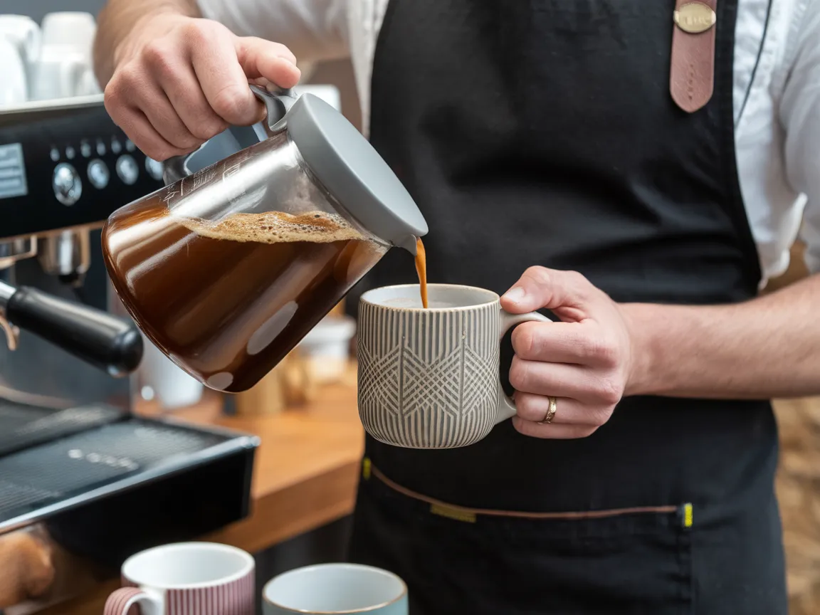 barista pouring your favorite flavored coffee