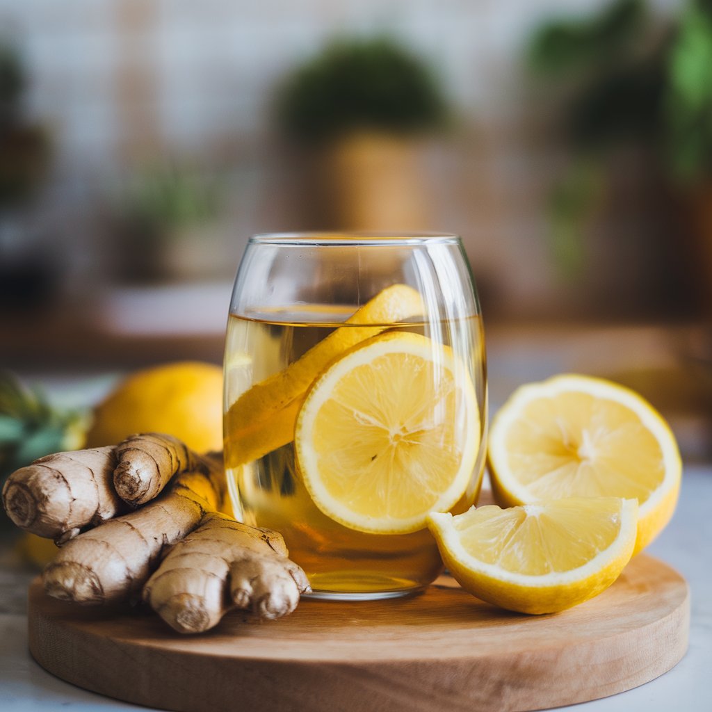 ginger lemon herbal tea to sooth your soul