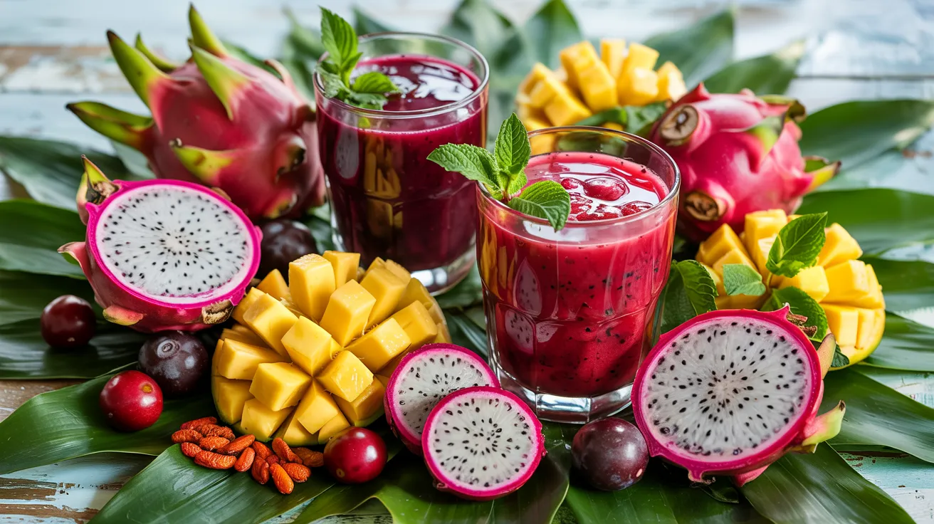a selection of exotic superfruits