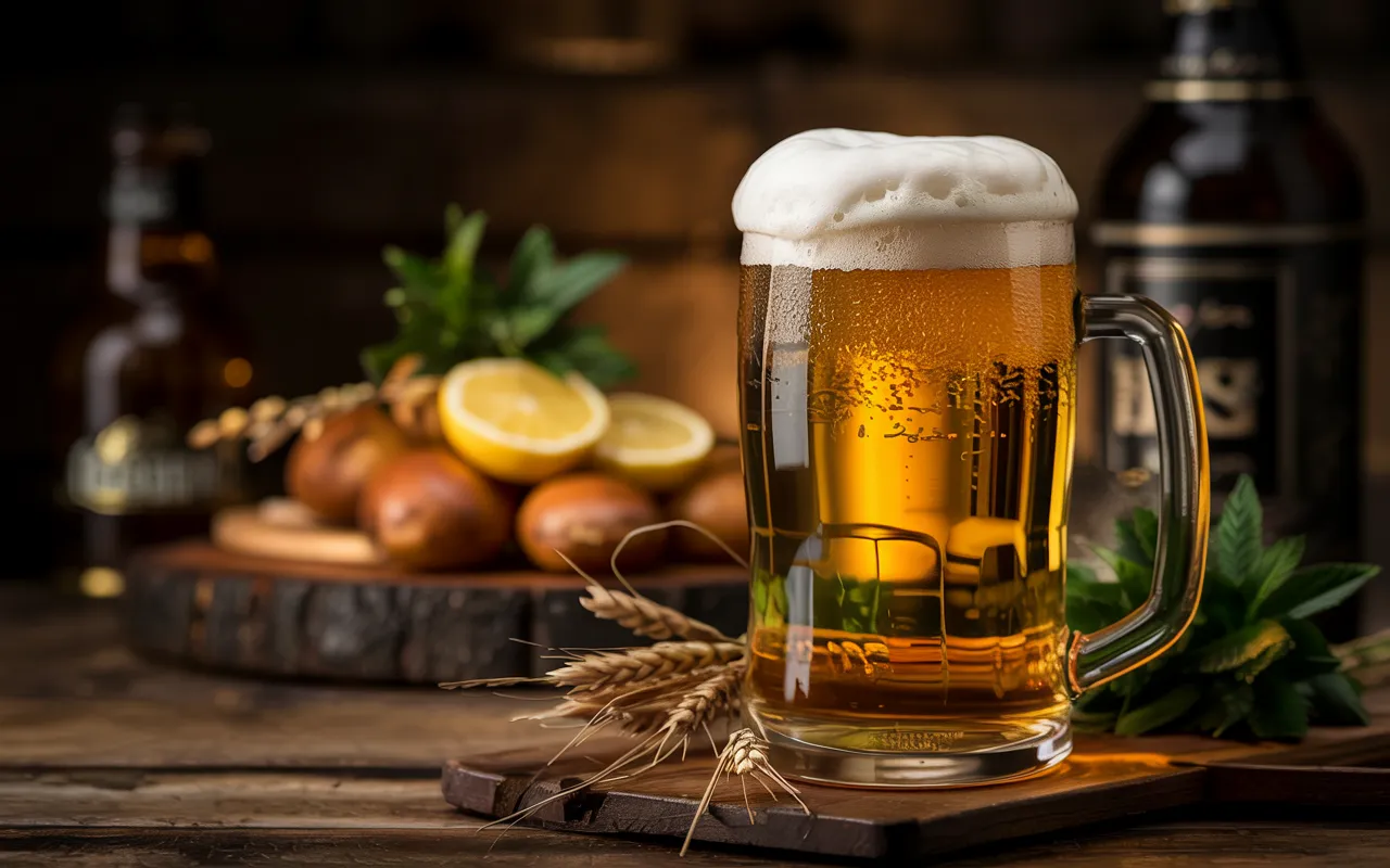 a golden, crystal-clear frothy Pilsner