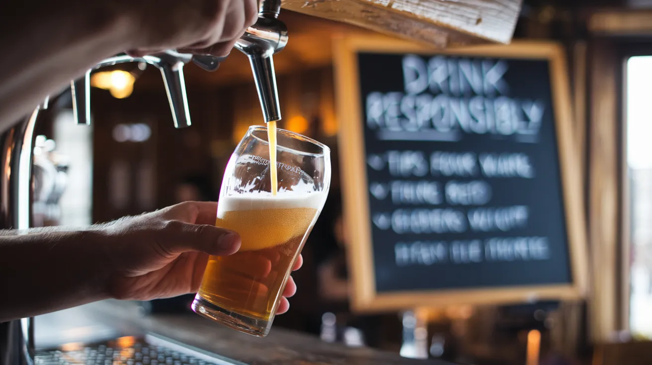 a bartender's hand pouring a half-filled glass of beer from a tap