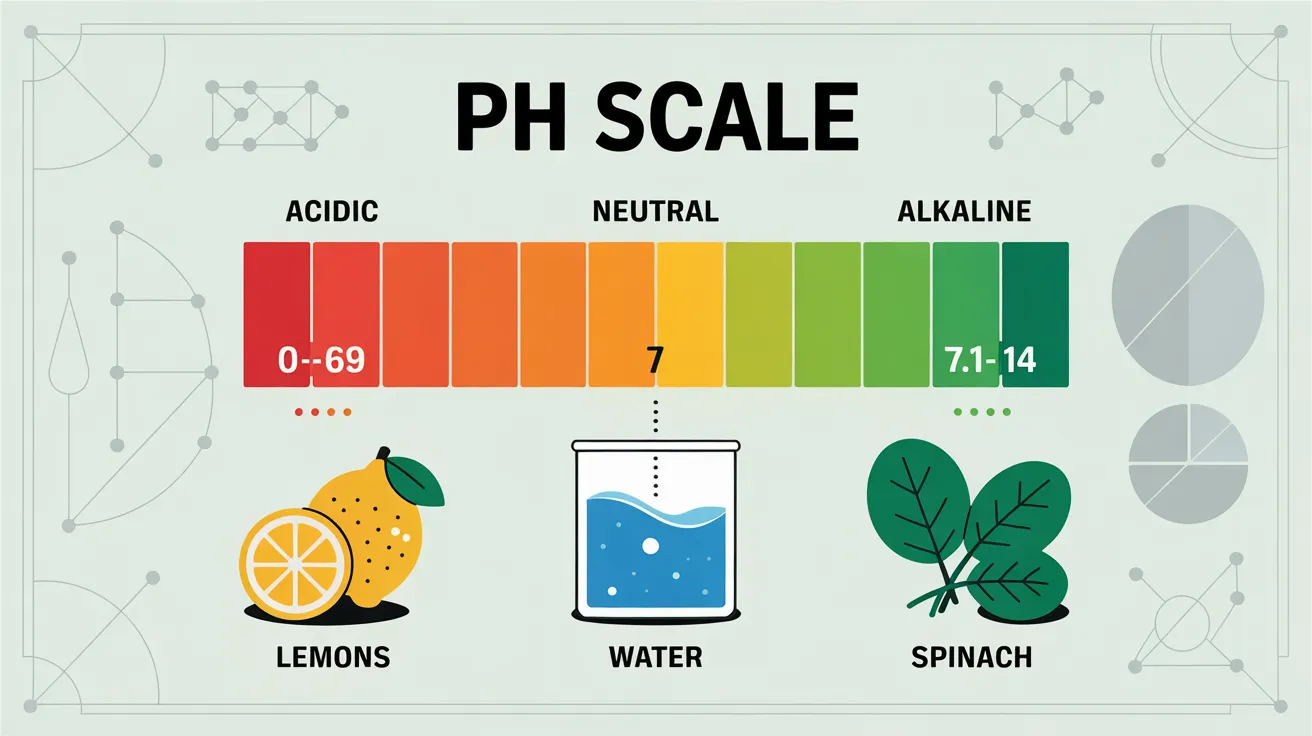 An infographic showing the pH scale, highlighting Acidic, Neutral, and Alkaline