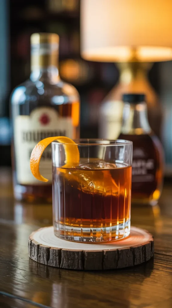 This bourbon maple old fashioned blends rich caramel bourbon with the smooth sweetness of maple syrup for a classic cocktail with seasonal flair.