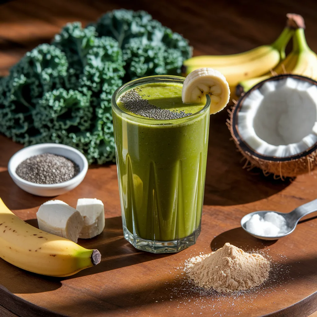 a vibrant post-workout recovery green juice
